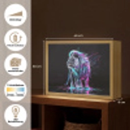 Leeuw - Kleuren - Zwart - Dieren Light Box met batterij (Wandlamp) middel -USP_websiteoverzichtDE