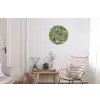 Dinosaurussen - Wolken - Sterren - Oranje Wandcirkel aluminium klein -woonkamer