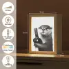 Wijnfles - Otter - Zwart Light Box met kabel (Tafellamp) klein -USP_NL