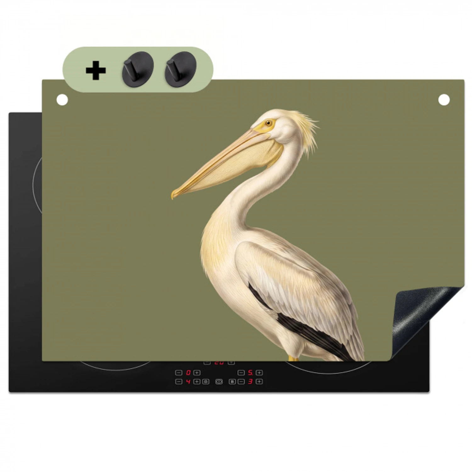 Pelikaan - Wit - Vogel - Klassiek - Natuur Inductie beschemer met haakjes klein -3d