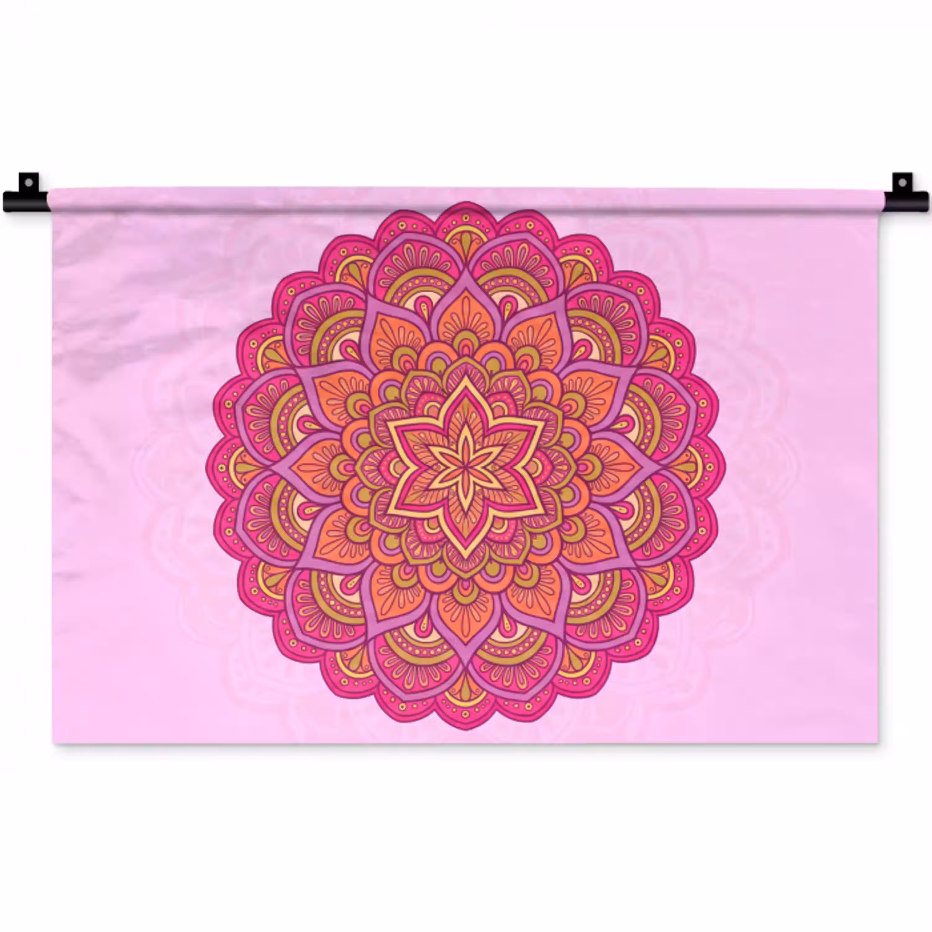Mandala - Cirkel - Spiritueel - Oosters - Roze Wandkleed katoen klein -zz3d