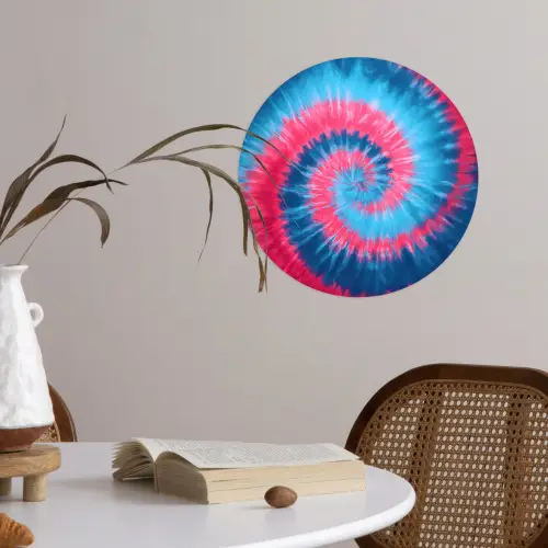 Spiraal - Roze - Draaiend Wandcirkel behangsticker klein -sfeer3