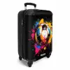 Voetbal met kleurrijke graffiti NBS - Handbagage koffer - Kinderen Unisex middel -productfoto_3d