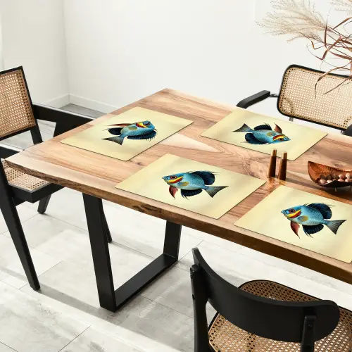 Blauw - Kieuwen - Vis - Illustratie Placemat vinyl groot -zzsfeer4_Kitchenyeah-website
