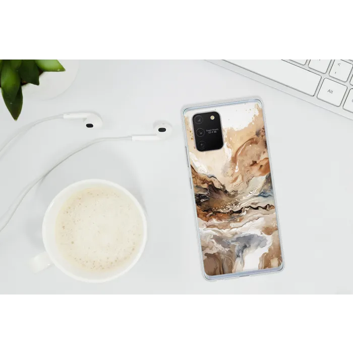 Abstract - Kunst - Verf - Beige - Modern Telefoonhoesje Samsung Galaxy S10 Lite klein -oordopS10Lite