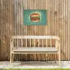 Hamburger - Illustratie - Sla - Kaas Tuinposter op houten frame 2 cm dik klein -sfeer4