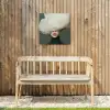 Hoed - Vrouw - Beige Tuinposter op houten frame 2 cm dik klein -sfeer4