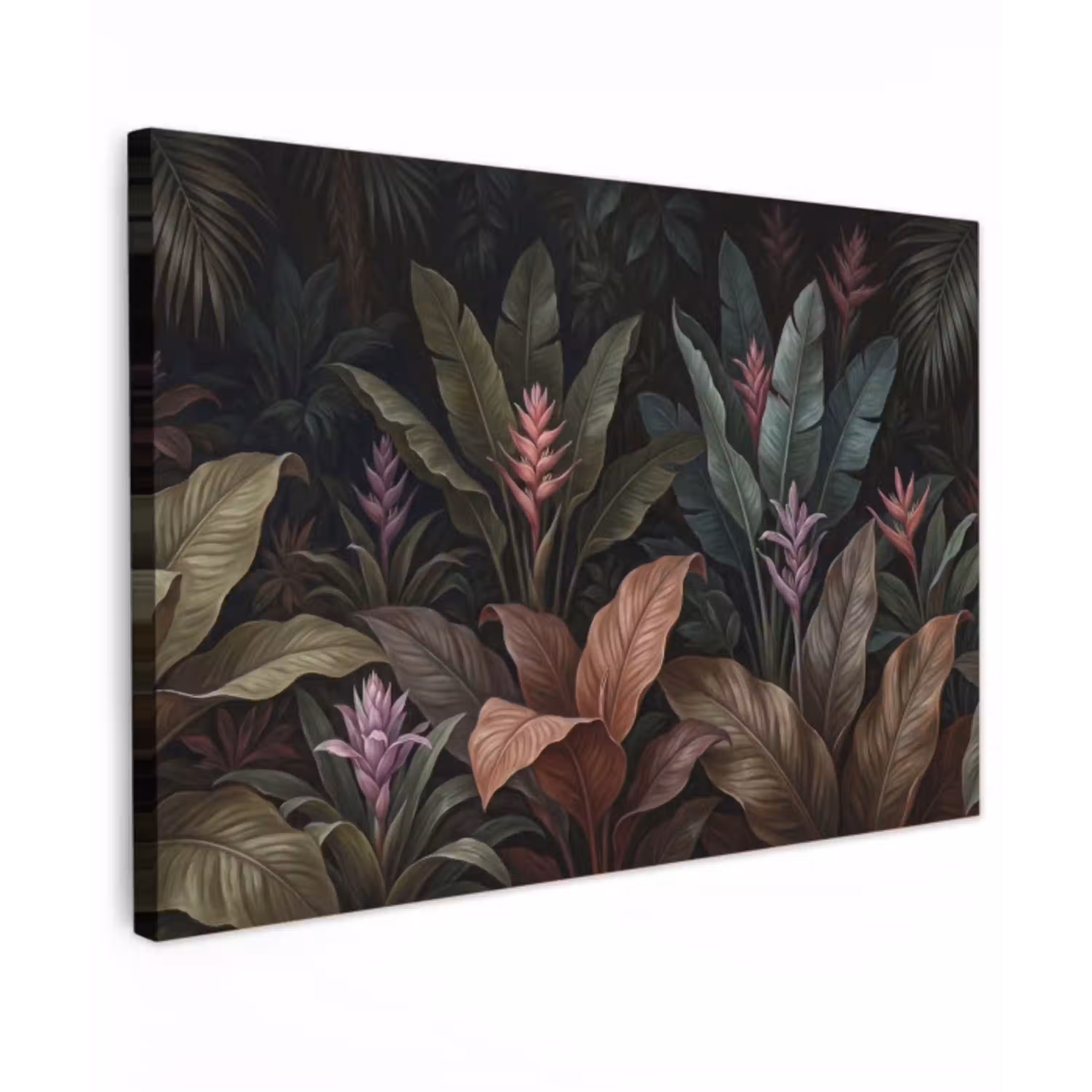 Planten - Tropisch - Jungle - Donker - Natuur Tuinposter op houten frame 2 cm dik klein -3d
