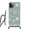 Boho - Print - Blauw - Zon - Ogen - Zen Hoesje iPhone 12 Pro met koord klein -3d