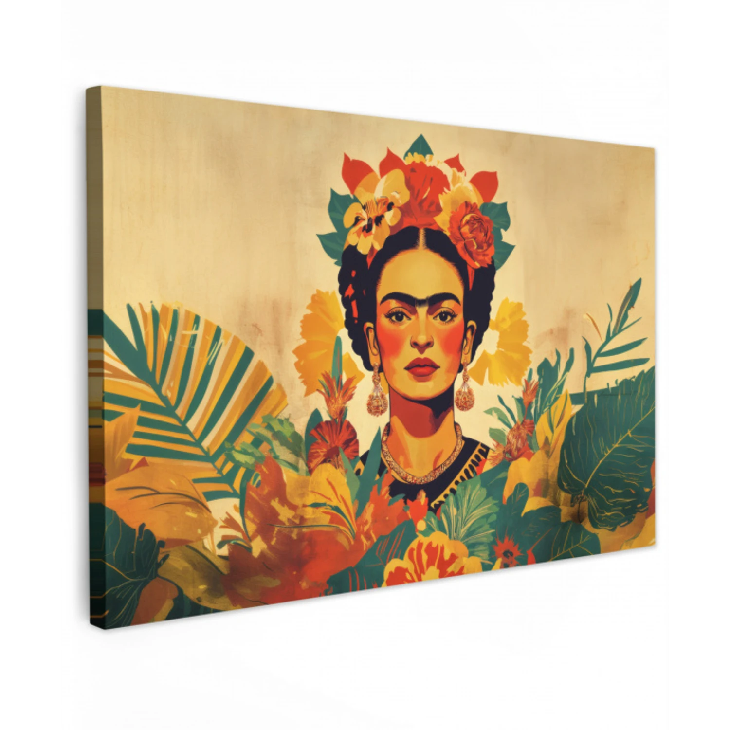 Vrouwelijk - Bloemen - Sieraden Tuinposter op houten frame 2 cm dik klein -3d