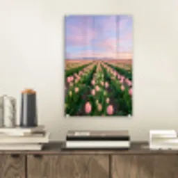 Tulpen - Landschap - Roze plexiglas 5mm klein -sfeer1