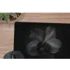 Zwart - Bloem - Orchidee muismat rubber klein -closeup