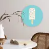 Ijsje - Stokje - Sprinkles - Lichtblauw Wandcirkel plexiglas klein -sfeer4