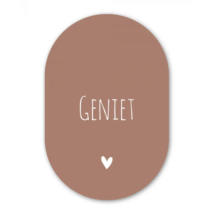 Geniet - Spreuken - Quotes Wandcirkel Ovaal Forex klein -3d