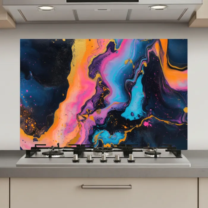 Modern - Marmer - Oranje keuken achterwand spatscherm klein -3d_website