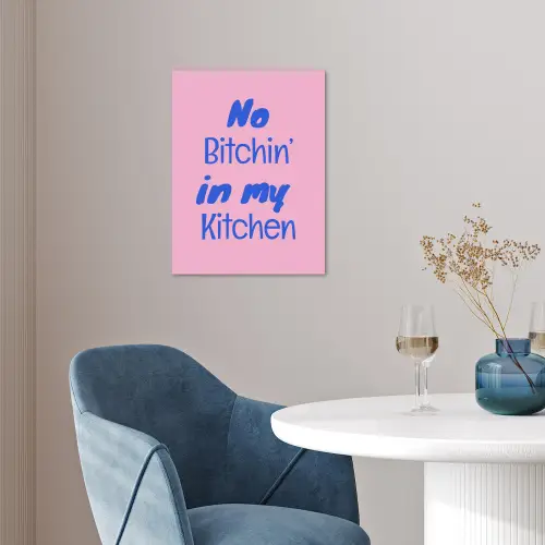 Quote - Blauw - Lettertype - Keuken poster papier klein -sfeer3