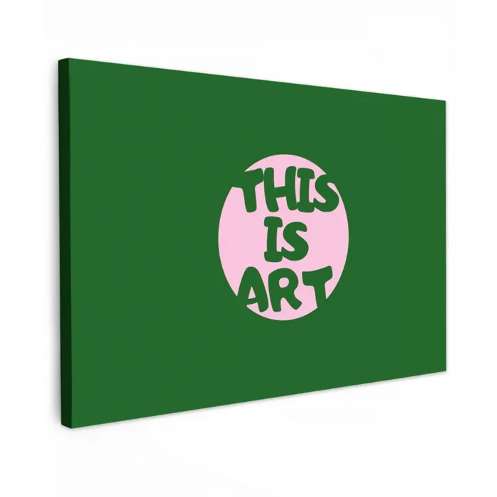 Cirkel - Roze - Tekst - Art Tuinposter op houten frame 2 cm dik klein -3d