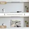 Marmer - Goud - Grijs keuken achterwand spatscherm klein -voor_na_NL