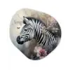 Zebra - Wilde dieren - Vlinder - Bloemen Wandcirkel Organisch Forex 3mm klein -3d