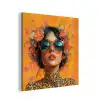 Vrouw - Bloemen - Aesthetic - Oranje aluminium wit klein -3d