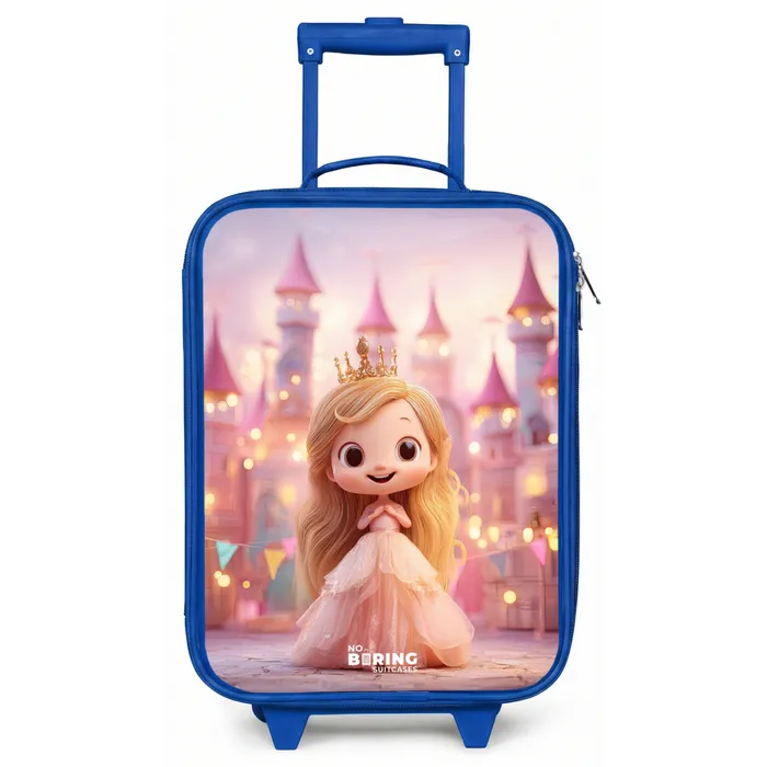 Prinses - Roze - Kasteel Kinderkoffer - Blauw klein -zz3dotto