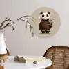 Panda - Blauwe bloemen - Zachtheid Wandcirkel kunststof plaat 5mm dik klein -sfeer4