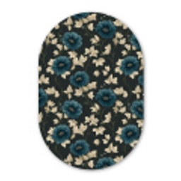 Botanisch - Bloemen - Blauw Wandcirkel Ovaal Forex klein 630 -3d