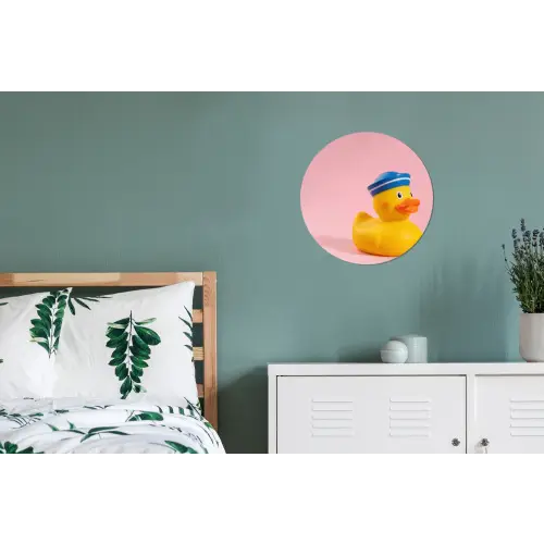 Matroos - Eend - Roze Wandcirkel aluminium klein -slaapkamer