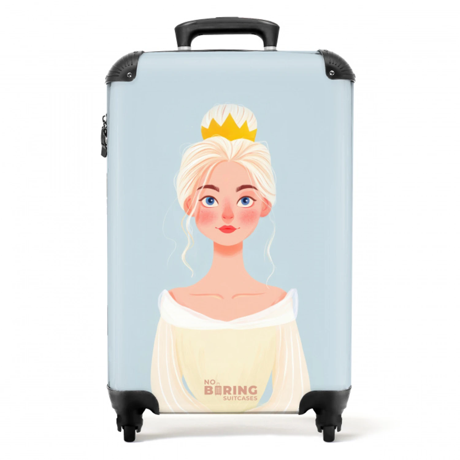 Prinses met een gouden kroon - Blauw NBS - Handbagage koffer - Volwassenen Unisex middel -productfoto_recht