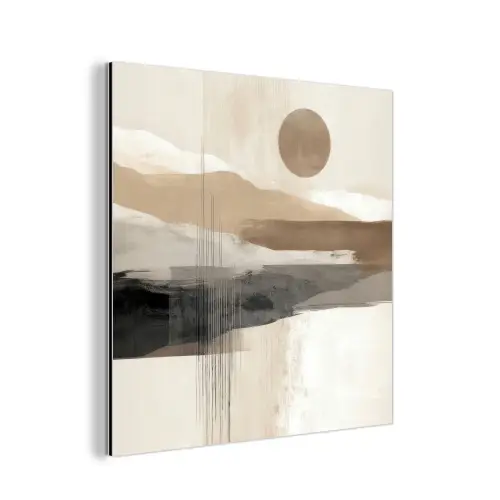 Minimalistisch - Landschap - Dimensie aluminium wit klein -3d
