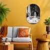 Bad - Bubbels - Zwart - Wit Wandcirkel Ovaal Forex klein -sfeer4