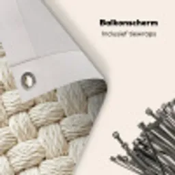 Touw - Gebreid - Beige Balkonbeschermer Duitsland klein 596 -closeup_NL