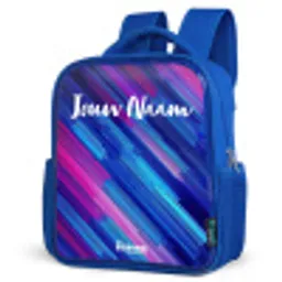 Neon - Strepen - Abstract - Blauw - Roze Kinderrugzak - Blauw middel -schuin