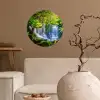 Jungle - Waterval - Australië - Planten - Natuur Wandcirkel behangsticker klein -sfeer1