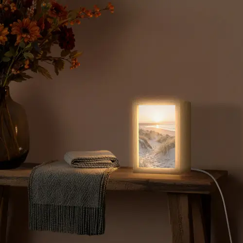 Duinen - Strand - Zee Light Box met kabel (Tafellamp) klein -sfeer4