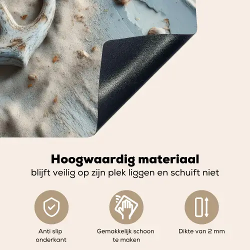 Anker - Hout - Schelpen - Zand Inductie beschemer met haakjes middel -ky-onderkant-nl