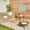 Strepen - Modern - Blauw Tuinposter op houten frame 2 cm dik klein 845 -sfeer2