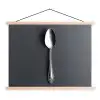 Zilver - Metaal - Lepel textielposter latten blank klein -3d