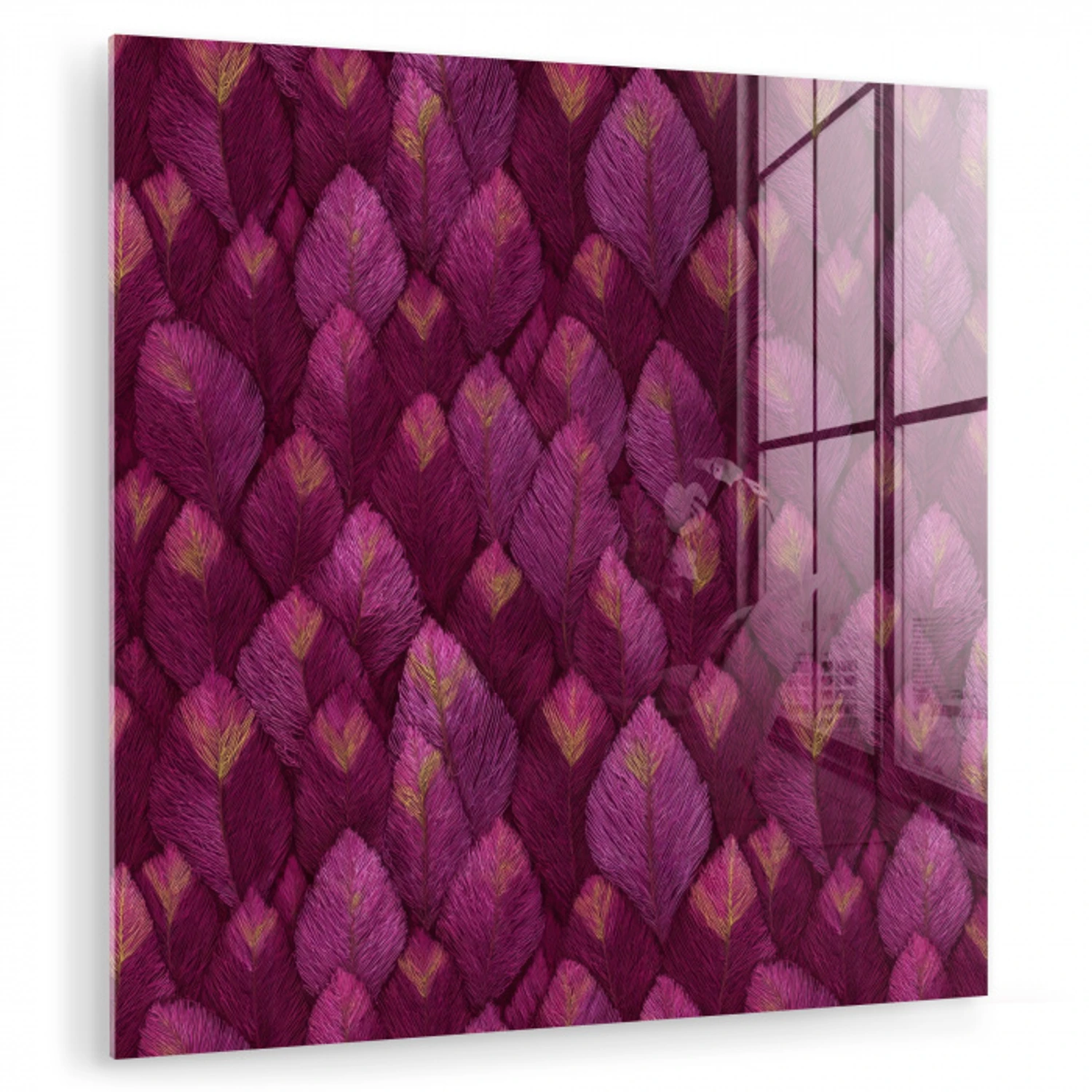 Bladeren - Patroon - Burgundy plexiglas 5mm klein 11 -zzzproduct_nieuw