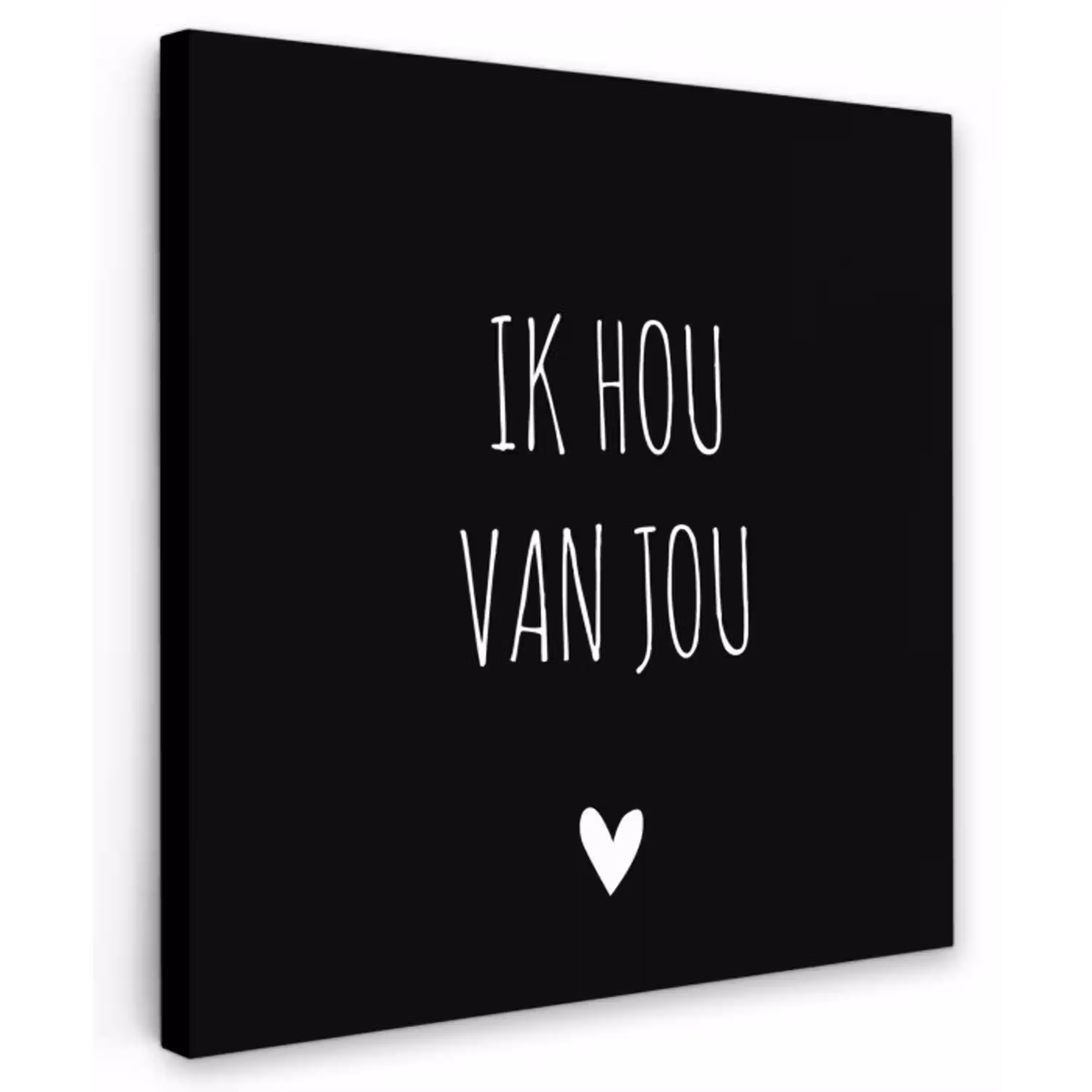 Ik hou van jou - Spreuken - Quotes Tuinposter op houten frame 2 cm dik klein -3d