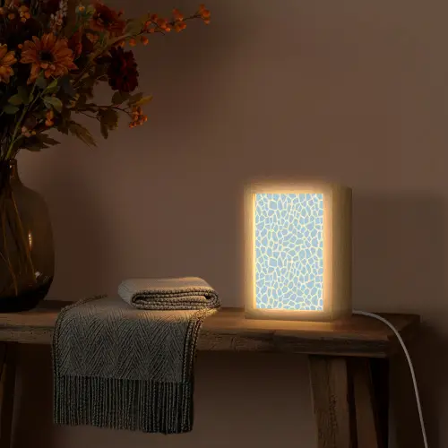 Giraf - Modern - Blauw Light Box met kabel (Tafellamp) klein 925 -sfeer4