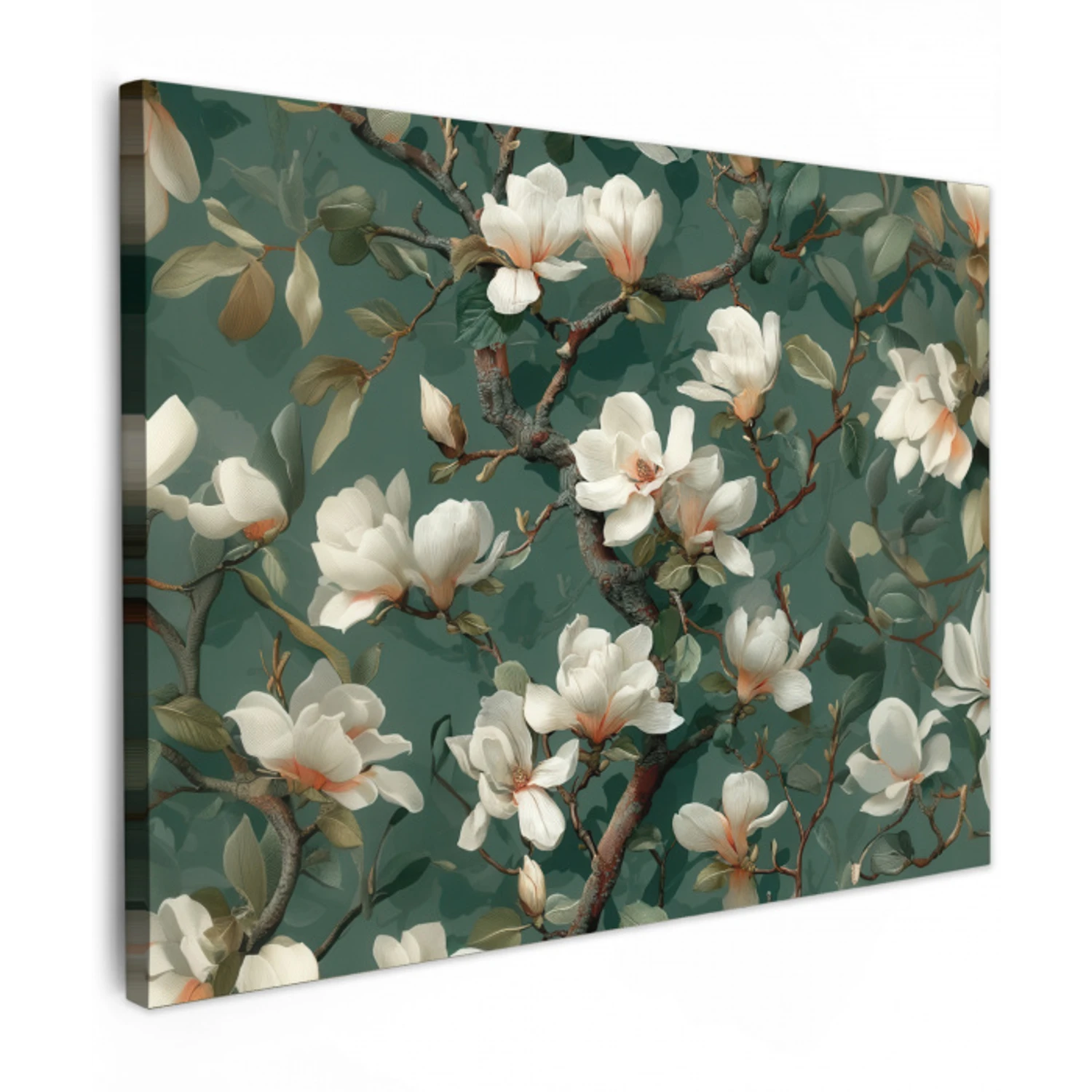 Bloemen - Takken - Wit - Klassiek canvas 2cm middel -z3d