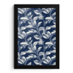 Botanisch - Patroon - Blauw fotolijst zwart zonder passe partout klein 224 -3d