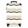 Golvende strepen in crème tinten NBS - Handbagage koffer - Kinderen Unisex middel -productfoto_recht