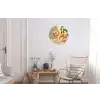Citroenen - Glas - Tafelkleed - Geblokt Wandcirkel aluminium klein -woonkamer