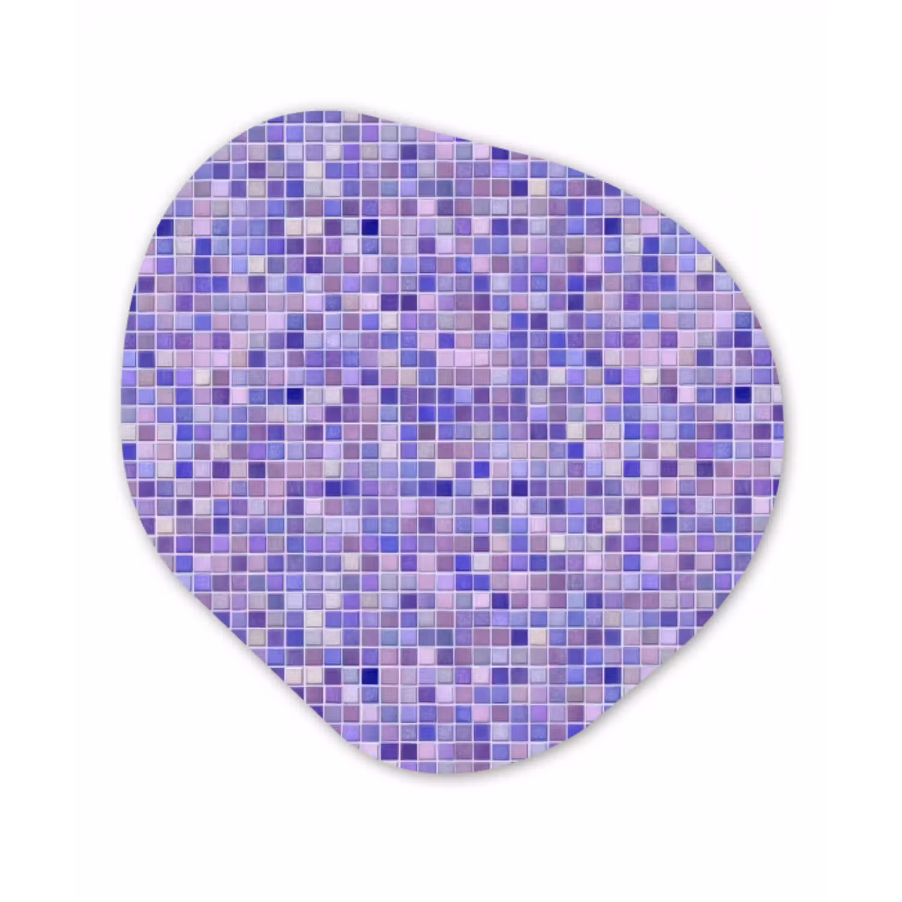 Mozaïek - Tegels - Lila - Amethist Wandcirkel Organisch Aluminium middel 851 -3d