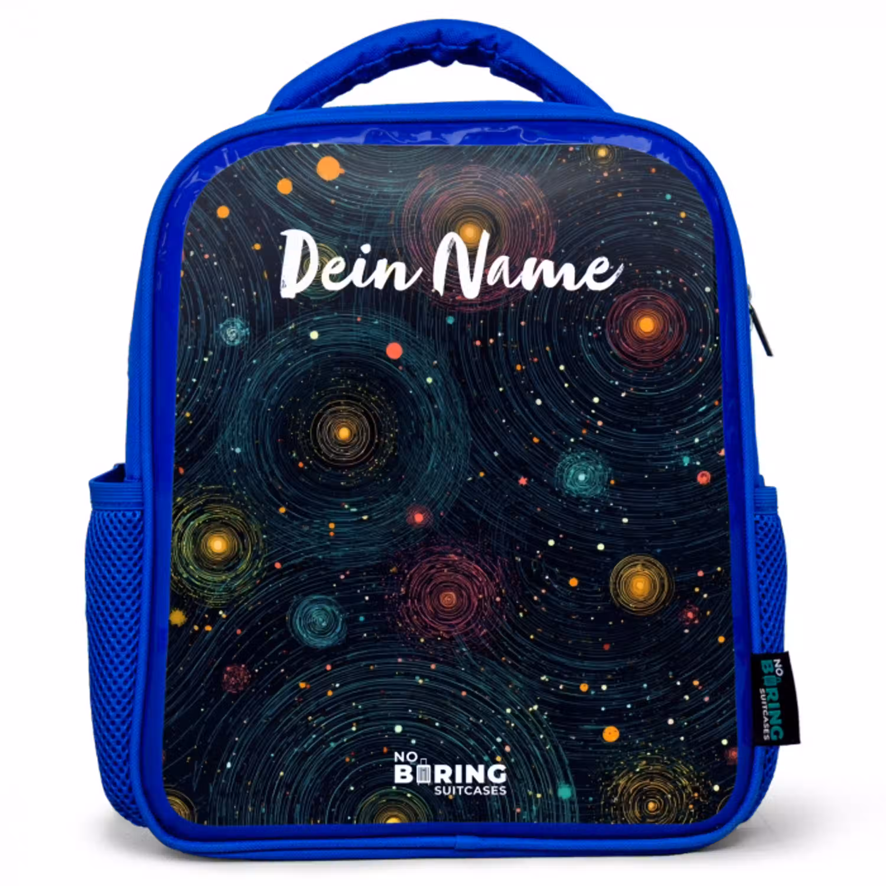 Sterren - Planeten - Kleurrijk Kinderrugzak - Blauw middel -3d