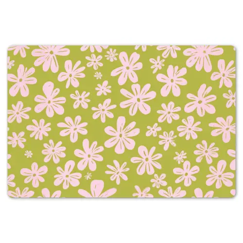 Bloemen - Roze - Getekend - Patroon Placemat vinyl groot -zzsfeer1_Kitchenyeah-website