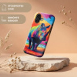 Neushoorn - Zonsondergang - Savanna - Kleurrijk Toughcase MagSafe Apple iPhone 17 klein -USP_RandenV_DE