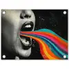 Mond - Golven - Regenboog tuinposter los doek klein -3d